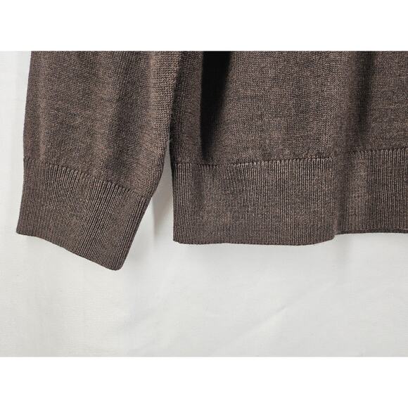 RAFFI Men's Brown 100% Extra Fine Marino Wool Sweater Size XL/54 - Picture 10 of 13